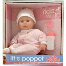 Dolls World Legetøj Dolls World little poppet deluxe doll with sleeping eyes & bottle 38cm