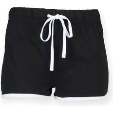 Sports shorts Skinni Fit Womens/Ladies Retro Training Fitness Sports Shorts (Black/ White)