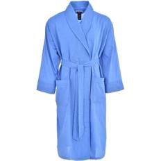 Red Sleepwear Men Woven Shawl Collar Robe (XXX-Large/XXXX-Large Long Blue)