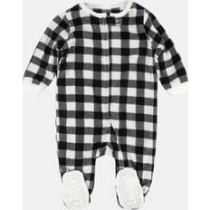 Black - Boys Nightwear Leveret Toddler Unisex Plaid Footie Fleece Pajamas