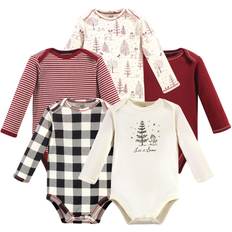 Touched By Nature Organic Cotton Long-Sleeve Bodysuits 5pk Tree Plaid