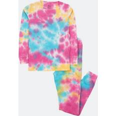 Girls Pajamases Leveret Girls Rainbow Tie Dye 2pc. Pajama Set Rainbow