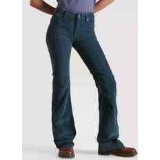 Superdry Dam Byxor & Shorts Superdry Mid Rise Slim Cord Flare Jeans - Svart