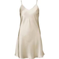 Lady Avenue Natkjoler Lady Avenue Silk Satin Nightgown Beige