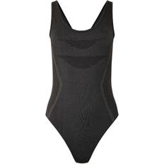 L - Polyamid Badedrakter Dare 2b Womens/Ladies DonÃÂ´t Sweat It Recycled One Piece Swimsuit (Black)