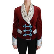Dolce & Gabbana Elegant Crystal Blazer Rød