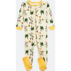 Beige Pajamases Children's Clothing Leveret Kids Footed Cotton Pajama Elephant