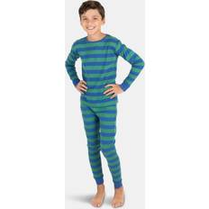 Green Nightwear Leveret Baby Unisex (12-24M) Cotton Striped Pajama Set