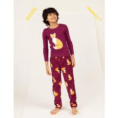 Nightwear Leveret Toddler Boy Fox Fleece Pajama Set Burgundy