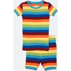 Elastane Pajamases Children's Clothing Leveret Kids 2pc. Rainbow Shorts Pajama Set