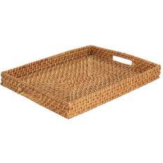 Martha Stewart 16in Rattan Woven Brown Serving Tray