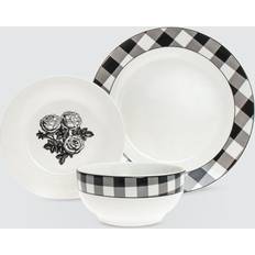 Dinner Plates Godinger Damier Salad Plates Set, 12 Piece Dinner Plate