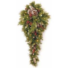 Interior Details National Tree Company Pre-Lit Artificial Pine & Berry Hanging Wall Decor, Green Christmas Tree