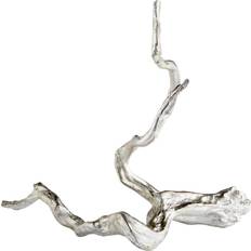 Glass Figurines Silver Leaf Drifting Silver Sculpture -H