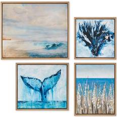 Seascape 4-pc. Framed Canvas Wall