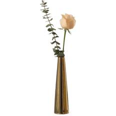 Interior Details Uniquewise 8 in. Gold Contemporary Ceramic Cone Shape Table Modern Shiny Looking Flower Holder Vase