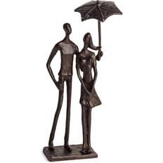 Danya B Loving Couple Under Umbrella Bronze Sculpture Figurine