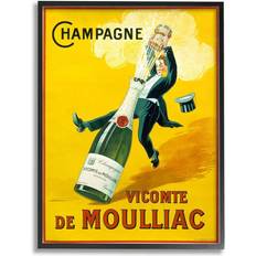 Stupell Industries Vintage Illustration Vicomte de Moulliac Pop Bottle Framed Art 16x20"