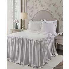 Lush Decor Ticking Stripe Bedspread White, Grey (269.24x203.2cm)