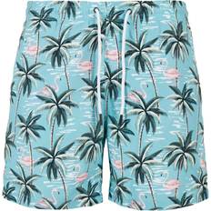 Herren Badehosen Urban Classics Pattern Swim Short - Blau