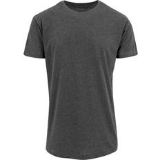 Build Your Brand Mens Shaped Long Short Sleeve T-Shirt (Charcoal)