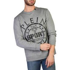 Gray Cotton Men Sweater - Blue