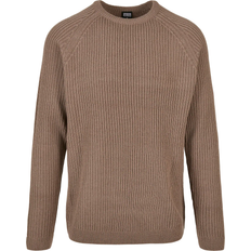Urban Classics Ribbed Raglan Dark Khaki Pull-over - vert