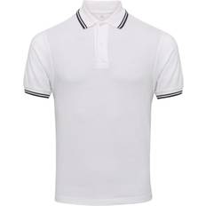 Men polo shirt 2xl AWDis Mens Stretch Tipped Polo Shirt (2XL) (White/Navy)