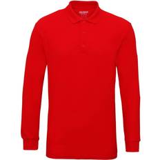 Gildan Polos Gildan Long Sleeve Double Pique Cotton Polo Shirt - Rouge