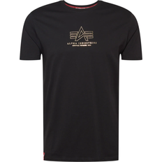 Goud T-shirts Alpha Industries Basic T ML Foil Print T-shirt - Zwart