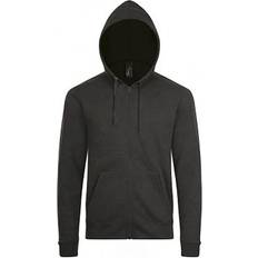 SOLS Mens Stone Zip Up Plain Hoodie (Black)