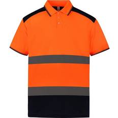 Yoko Pikétröjor Yoko Vuxna Unisex tvåfärgade kortärmade polotröjor i två färger Orange/Navy