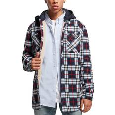 Urban Classics Polar Fleece Overshirt - Midnattmarinblå/Röd