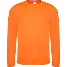 AWDis Just Cool Mens långärmad Cool Sports Performance Plain T-Shirt med lång ärm Charcoal 
