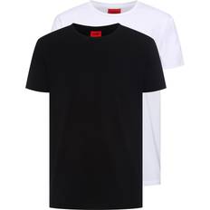 Hugo round t shirts Two-pack of crew-neck T-shirts in stretch-cotton jersey