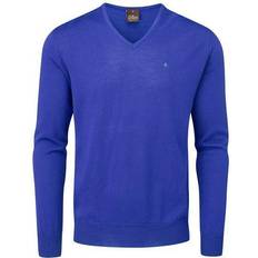 Oscar Jacobson Pin Merino V-Neck Sweater