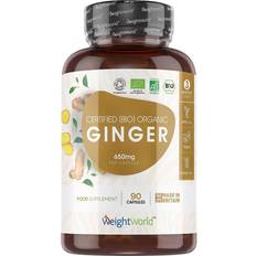 WeightWorld Vitamine & Nahrungsergänzung WeightWorld Organic Ginger 650mg. 90 Capsules Naturally Sourced Heart and Stomach Balancing Supplement 90 Stk.