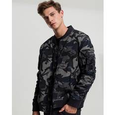 Urban Classics Vintage Camo Cotton Bomber Jacket (Woodland, 2XL)