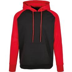 Build Your Brand Bauen Sie Ihren Marken Herren Basic Raglan Hoodie - Rot/Schwarz