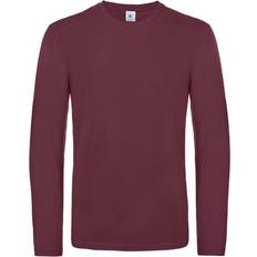 C long B&C Mens #E190 Long Sleeve T-Shirt (Burgundy)