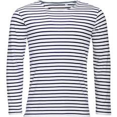 Sols SOLS Mens Marine Long Sleeve Stripe T-Shirt (White/Navy)