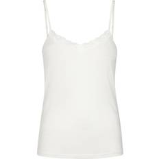 Satijn Ondergoed Lady Avenue Silk Jersey Camisole With Lace - Champagne Zijde