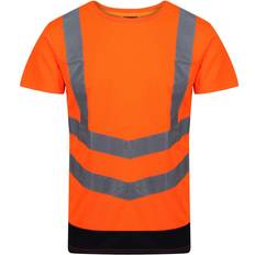 T-paidat Regatta Pro High-Vis Short-Sleeved T-Shirt - Orange/Dark Blue