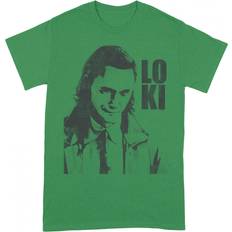 Loki Unisex Adult Headshot T-Shirt (Irish Green/Black)