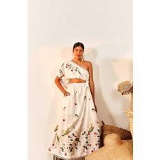 Pitanga Embroidered One-Shoulder Maxi Dress OFF-WHITE