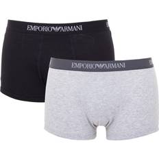 Emporio Armani Pure Cotton Trunk 2-Pack - Grey/Black