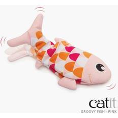 Pink plush cat Catit Groovy Fish Plush Cat Toy with Catnip, Pink