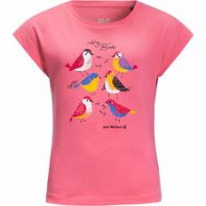 Jack Wolfskin Girl's Organic Cotton Tee Tweeting Birds T-shirt - Pink Lemonade (1609301-2044)