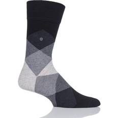 Burlington 1 Pair Blacks Clyde Cotton All Over Blend Argyle Socks Men's 6.511 Mens