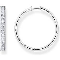 Thomas Sabo Créoles blanche pavé argent bianco CR671-051-14 argenté/blanc